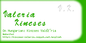 valeria kincses business card